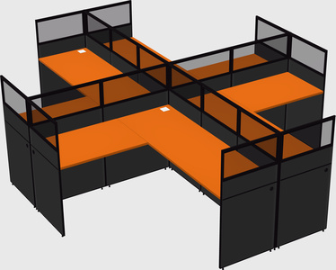 Shared l-shaped cubicles