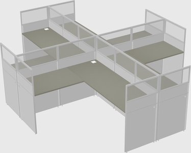 Shared l-shaped cubicles