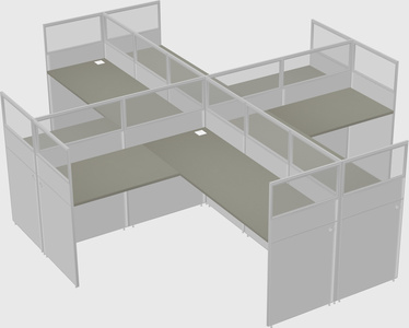 Shared l-shaped cubicles