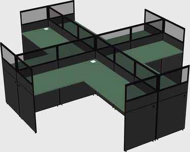 Shared l-shaped cubicles