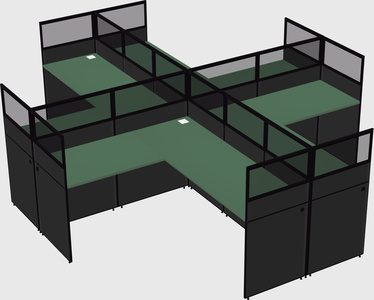 Shared l-shaped cubicles
