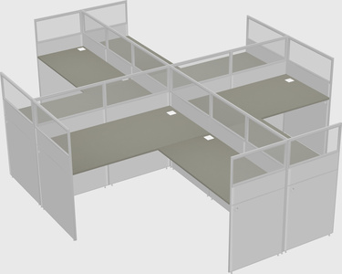 Shared l-shaped cubicles