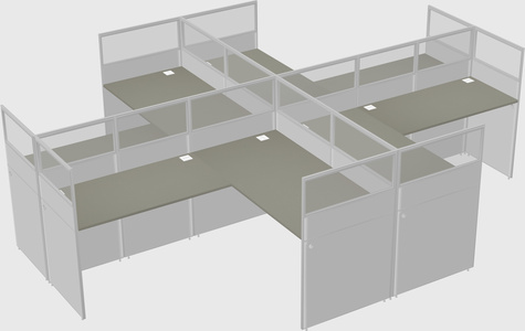 Shared l-shaped cubicles