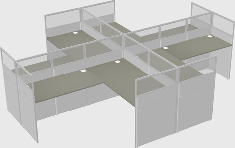 Shared l-shaped cubicles