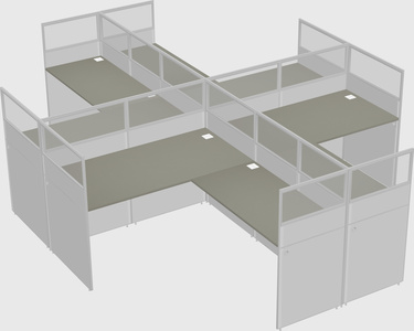 Shared l-shaped cubicles