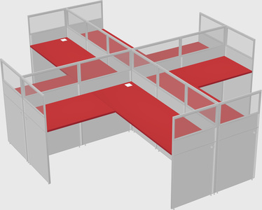 Shared l-shaped cubicles