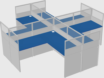Shared l-shaped cubicles