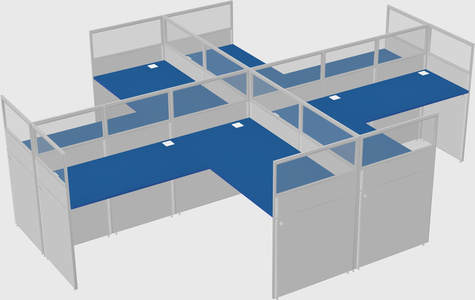 Shared l-shaped cubicles