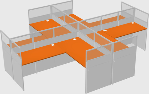 Shared l-shaped cubicles