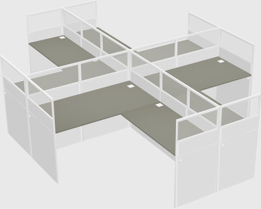 Shared l-shaped cubicles