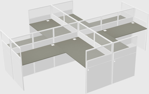 Shared l-shaped cubicles