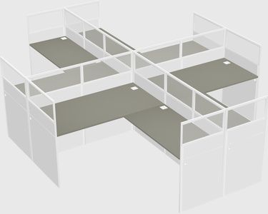 Shared l-shaped cubicles