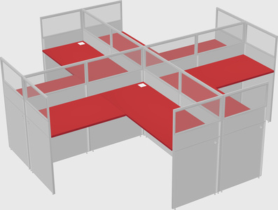 Shared l-shaped cubicles