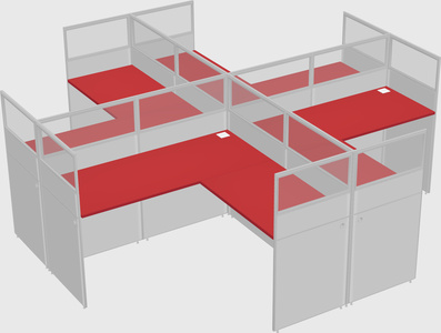 Shared l-shaped cubicles