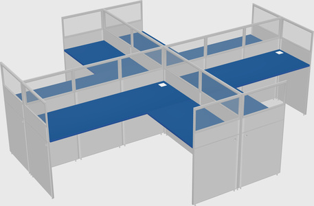 Shared l-shaped cubicles