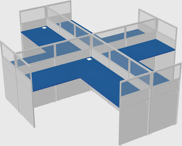 Shared l-shaped cubicles