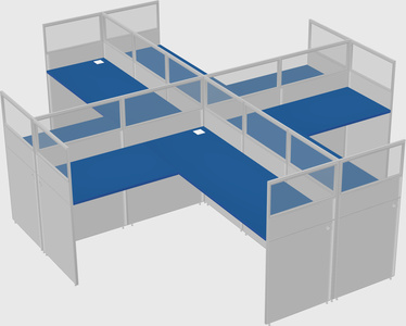 Shared l-shaped cubicles