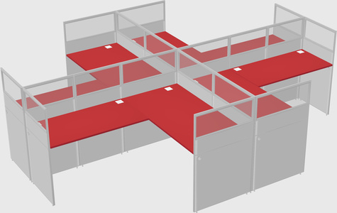 Shared l-shaped cubicles