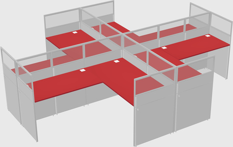 Shared l-shaped cubicles
