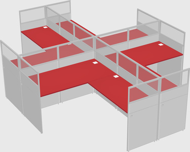 Shared l-shaped cubicles