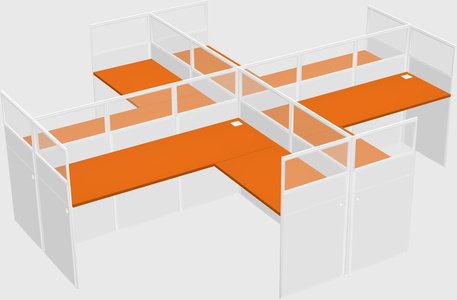 Shared l-shaped cubicles