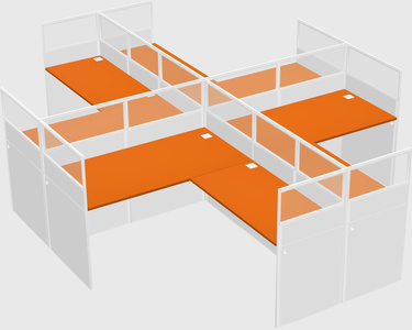 Shared l-shaped cubicles