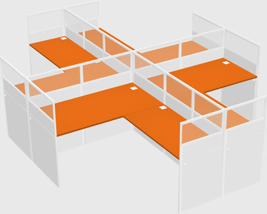 Shared l-shaped cubicles