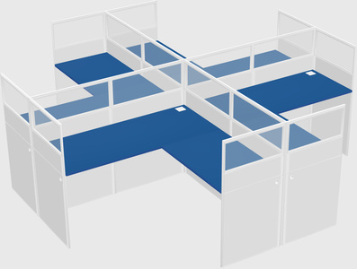 Shared l-shaped cubicles