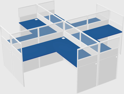 Shared l-shaped cubicles