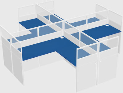 Shared l-shaped cubicles