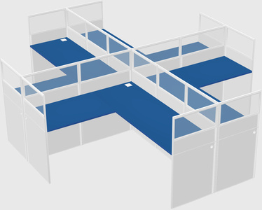 Shared l-shaped cubicles