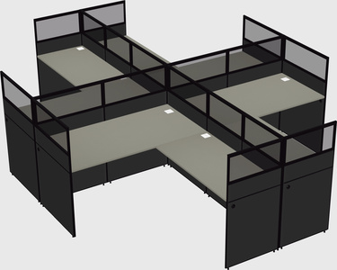 Shared l-shaped cubicles