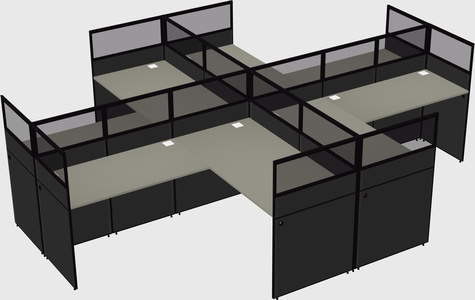 Shared l-shaped cubicles