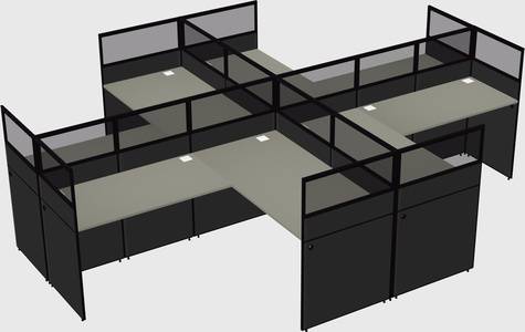 Shared l-shaped cubicles