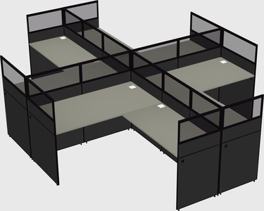 Shared l-shaped cubicles