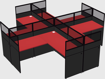 Shared l-shaped cubicles