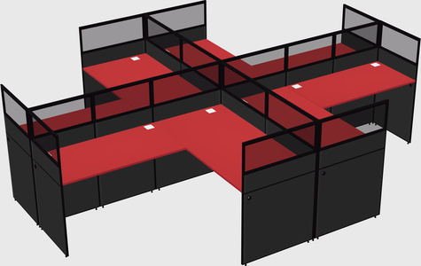 Shared l-shaped cubicles
