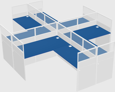 Shared l-shaped cubicles