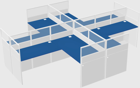 Shared l-shaped cubicles