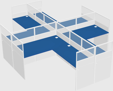 Shared l-shaped cubicles