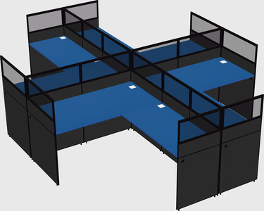 Shared l-shaped cubicles