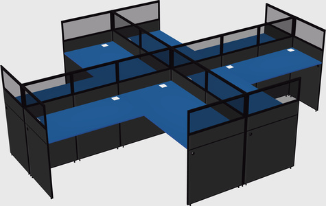 Shared l-shaped cubicles