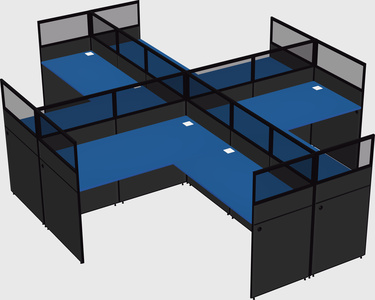 Shared l-shaped cubicles