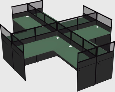 Shared l-shaped cubicles