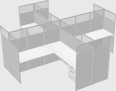 Shared l-shaped cubicles