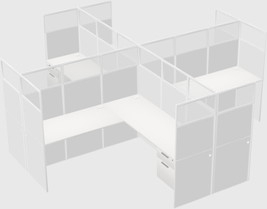 Shared l-shaped cubicles