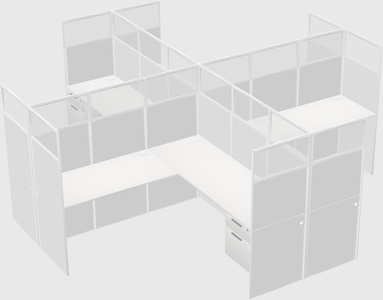 Shared l-shaped cubicles