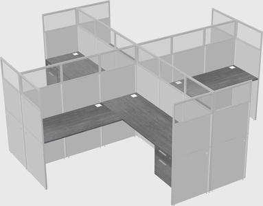 Shared l-shaped cubicles