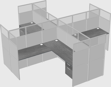 Shared l-shaped cubicles