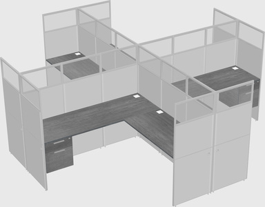 Shared l-shaped cubicles